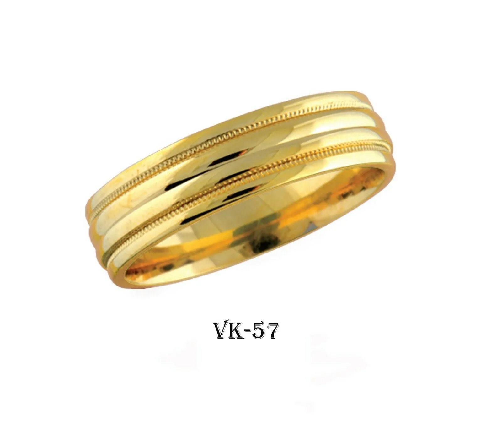 14k Solid Gold Elegant Ladies Modern Shiny Disc Finish Flat Band 6MM Ring VK57v