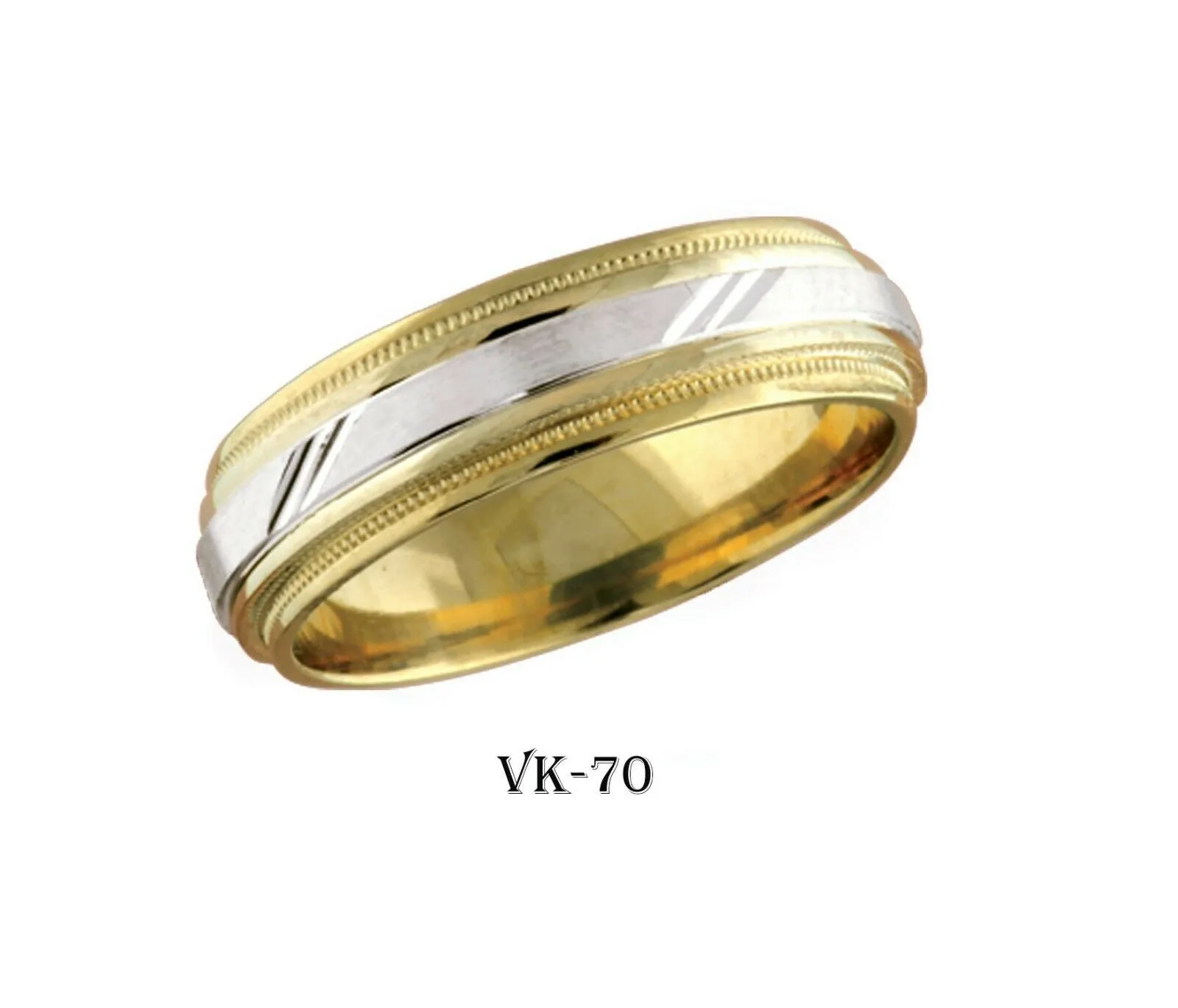 14k Solid Gold Elegant Ladies Modern Shiny Finish Flat Band 6MM Ring Vk70v