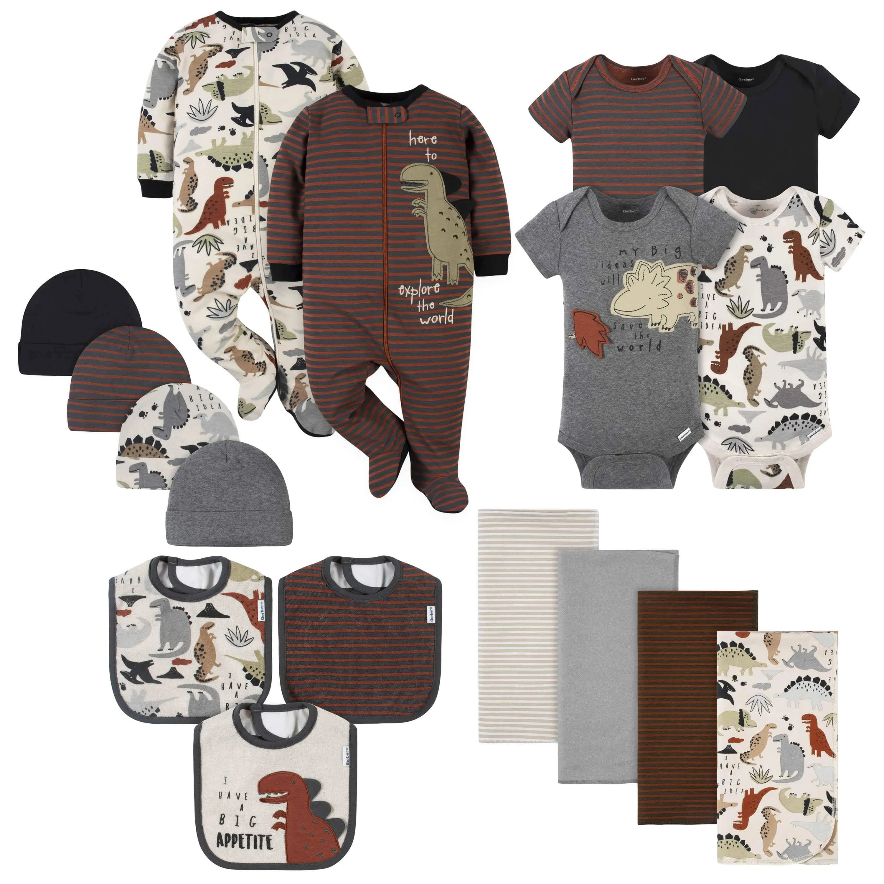 17-Piece Baby Boys Dino Apparel & Blankets Set