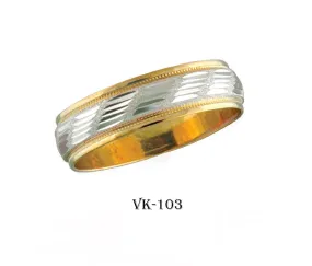 18k Solid Gold Elegant Ladies Modern Machine Finish Flat Band 6MM Ring VK103v