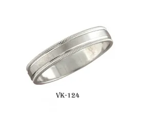 18k Solid Gold Elegant Ladies Modern Matte Finish Flat Band 4MM Ring VK124v