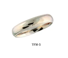 18k Solid Gold Elegant Ladies Modern Matte Finish Flat Band Ring TFM-5v