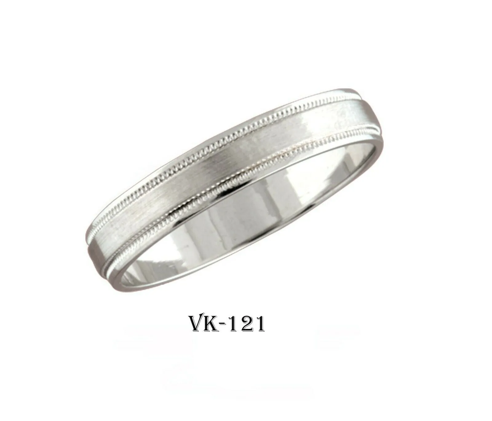 18k Solid Gold Elegant Ladies Modern Satin Finish Flat Band 4MM Ring VK121v