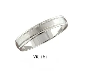 18k Solid Gold Elegant Ladies Modern Satin Finish Flat Band 4MM Ring VK121v