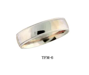 18k Solid Gold Elegant Ladies Modern Shinny Finish Flat Band Ring TFM-6v