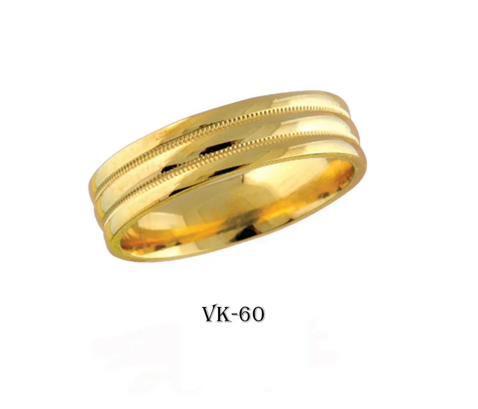 18k Solid Gold Elegant Ladies Modern Shiny Disc Finish Flat Band 6MM Ring VK60v