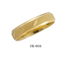 18k Solid Gold Elegant Ladies Modern Stone Finished Flat Band 5mm Ring VK603v(Y)