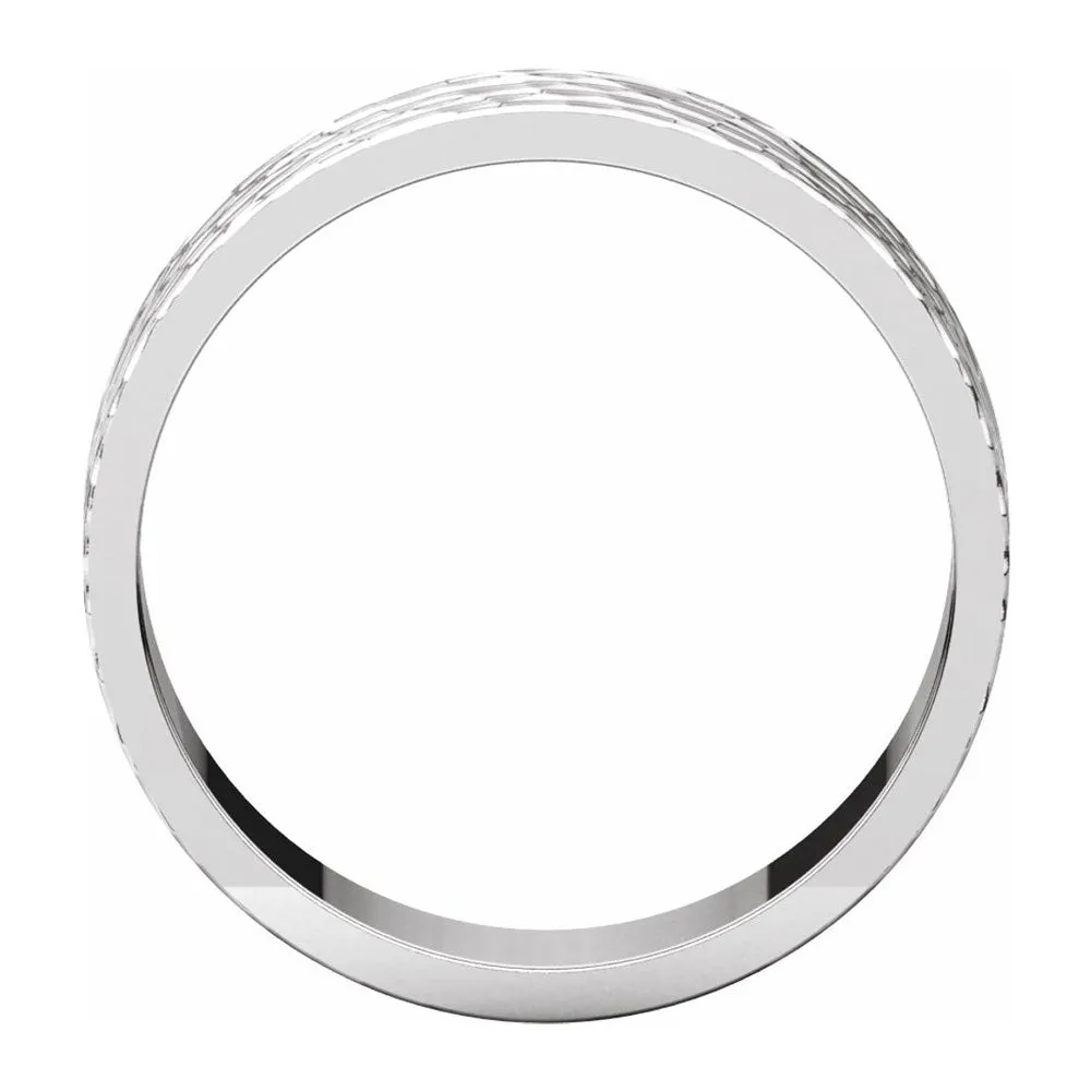 6mm Platinum Hammered Flat Standard Fit Band