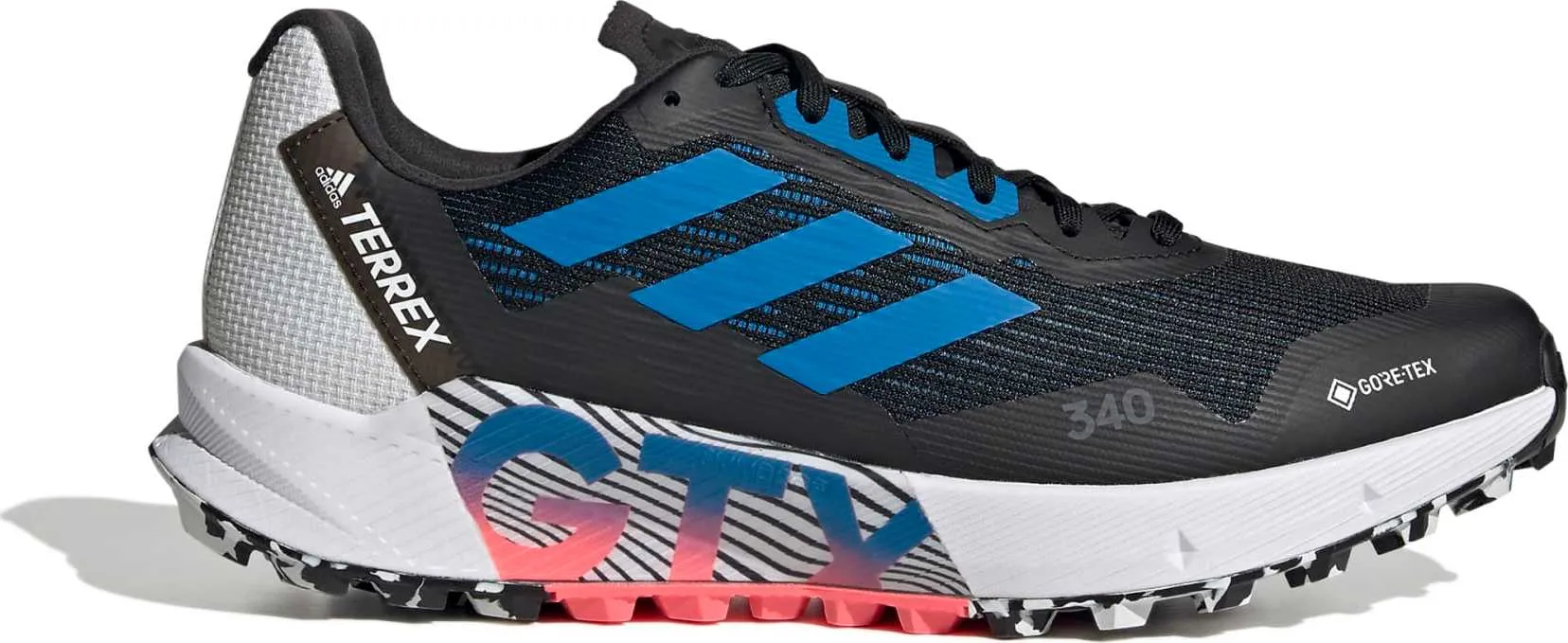 Adidas Men's Terrex Agravic Flow 2.0 GORE-TEX Trail Running Shoes Core Black/Blue Rush/Turbo | Buy Adidas Men's Terrex