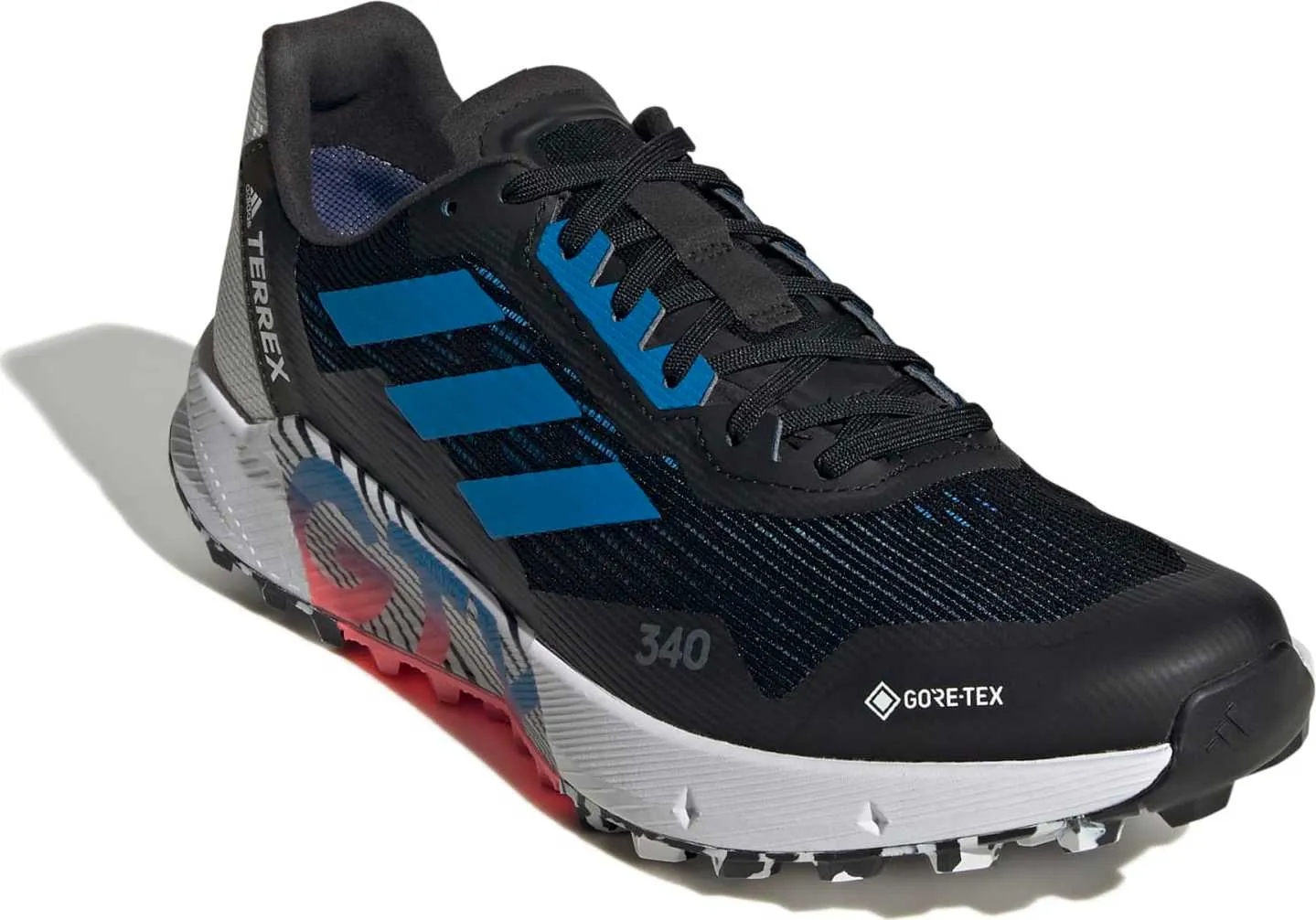 Adidas Men's Terrex Agravic Flow 2.0 GORE-TEX Trail Running Shoes Core Black/Blue Rush/Turbo | Buy Adidas Men's Terrex