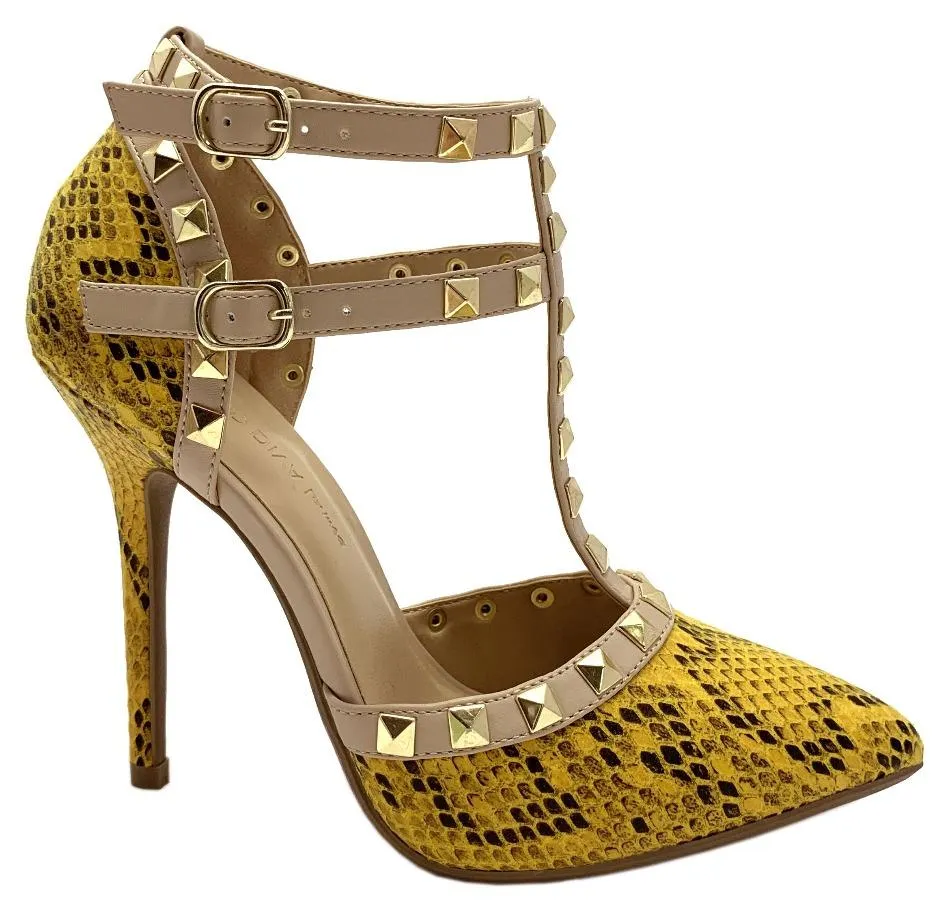 ADORA-180 SNAKE BITE STUDDED DESIGNER SEXY STILETTOS HEELS