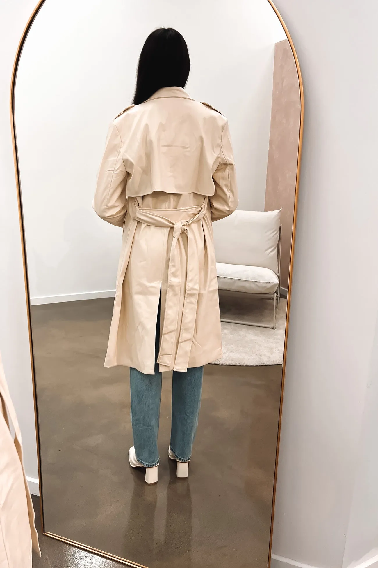 Alexis Vegan Leather Trench Natural