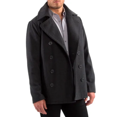 Alpine Swiss Mason Mens Wool Blend Classic Pea Coat Jacket