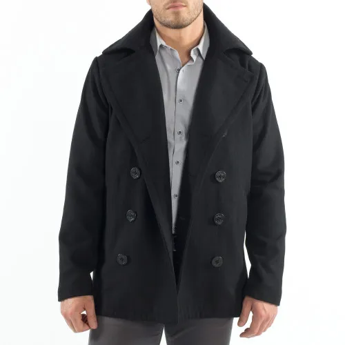 Alpine Swiss Mason Mens Wool Blend Classic Pea Coat Jacket