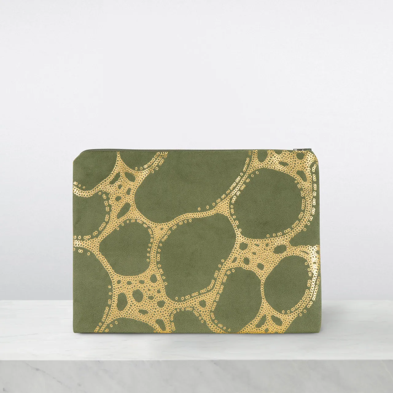 AOIFE MULLANE Printed Clutch - Emerald