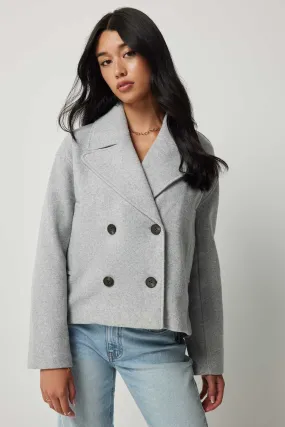 Ardene Ardene Brushed Felt Peacoat in Light Grey | Size | Polyester