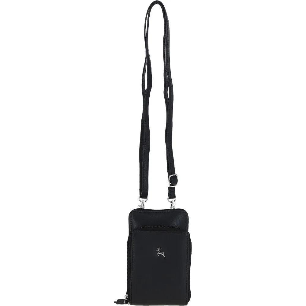 Ashwood Leather Crossbody Smart Phone Bag - Black: PH-2