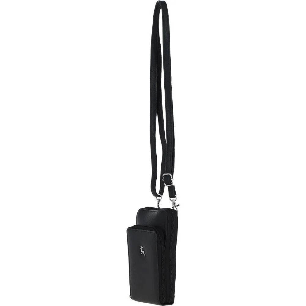 Ashwood Leather Crossbody Smart Phone Bag - Black: PH-2