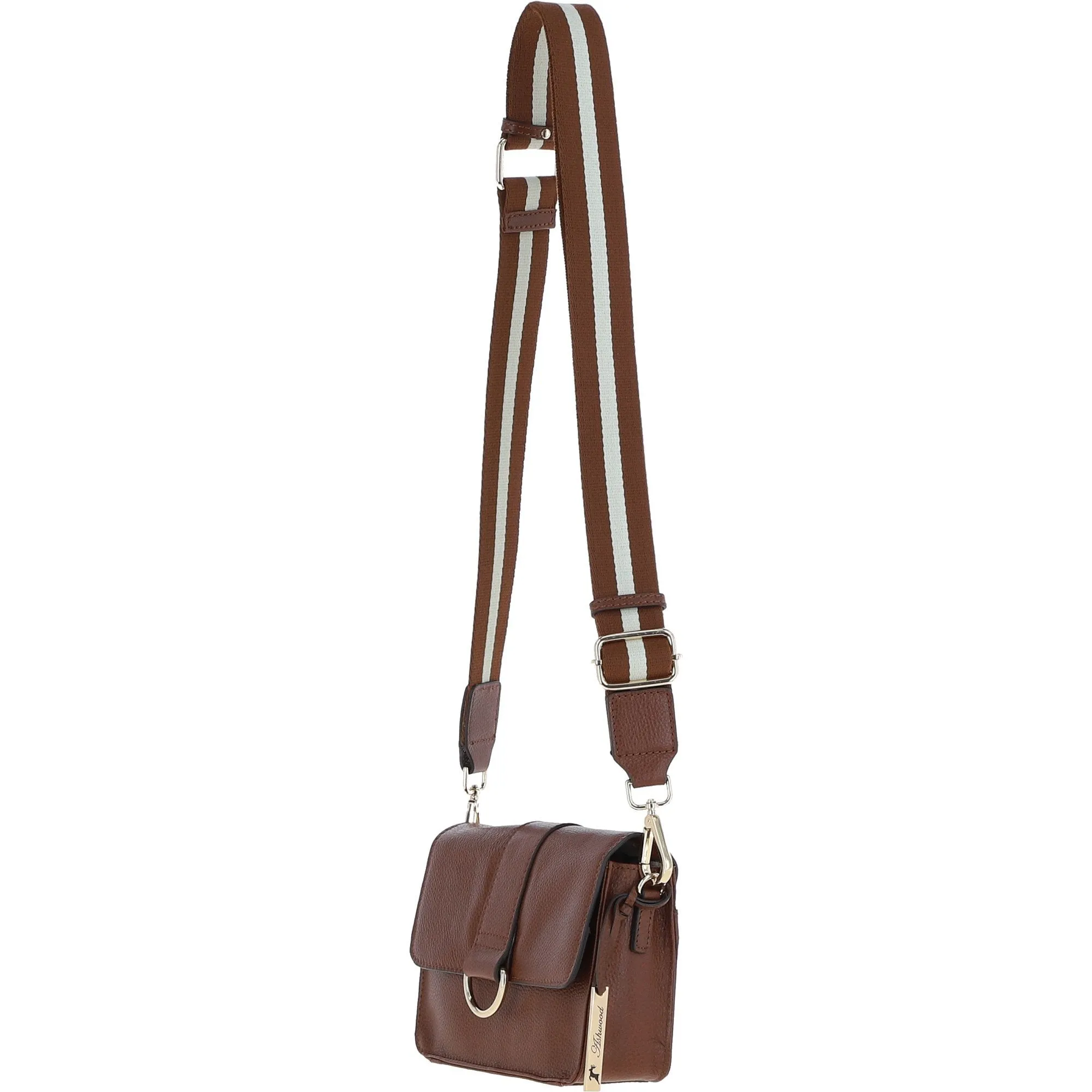 Ashwood Real Leather Small Crossbody Bag 2 Tone Tan: 64297