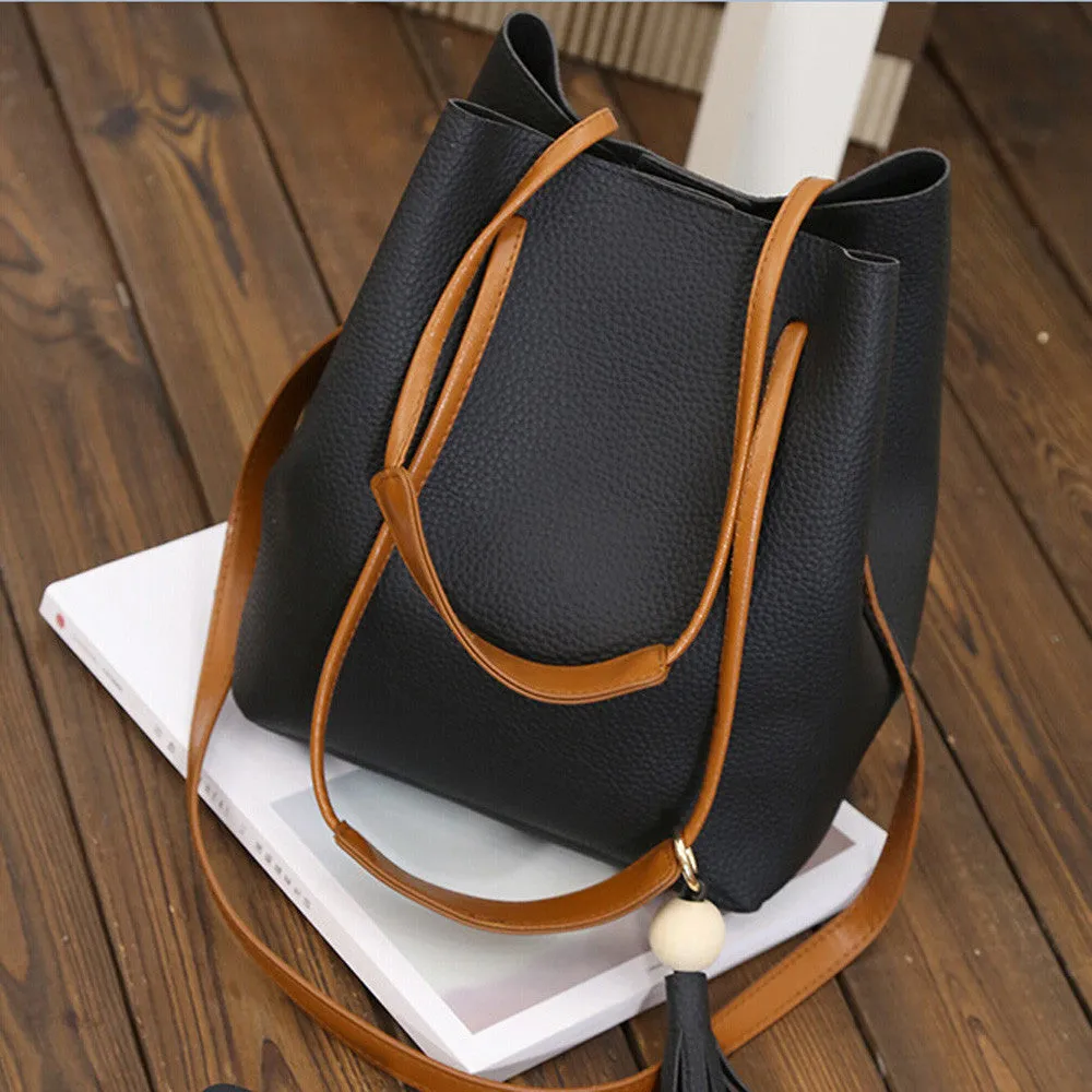 Bags Handbags Women Famous s PU Leather Tassels Shoulder Bucket Bag With Clutch bolsos femenina