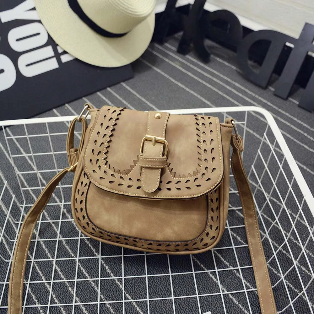 Bags Handbags Women Famous s Vintage Hollow Out PU Leather Messenger Saddle Shoulder Bag bolsos femenina