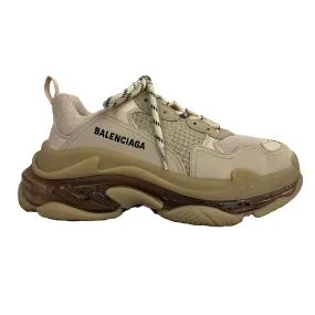 Balenciaga 825 Beige Triple S Clear Sole Trainers 39