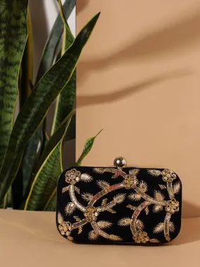 Black Gold Box Clutch