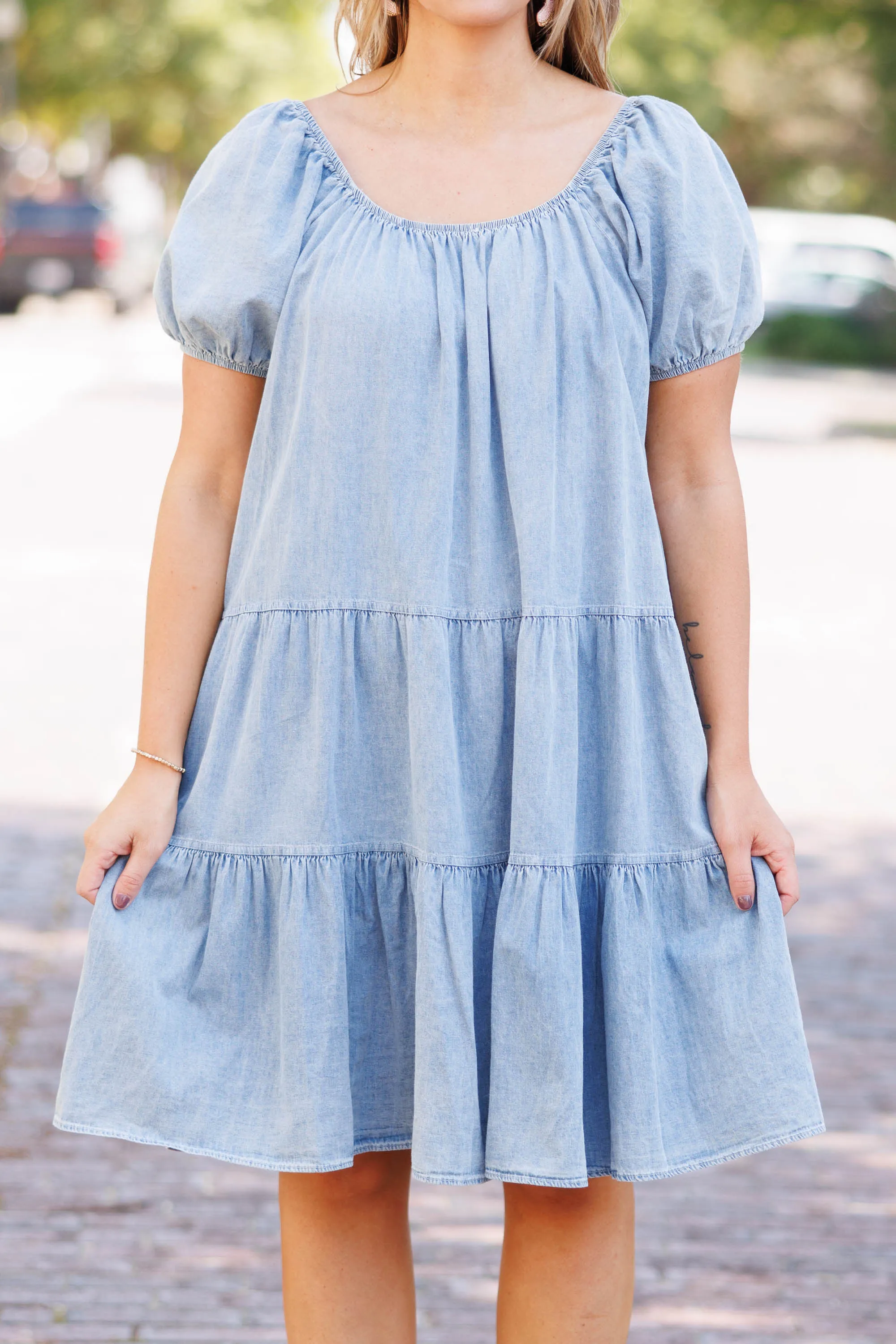 Bring A Friend Dress, Denim Blue