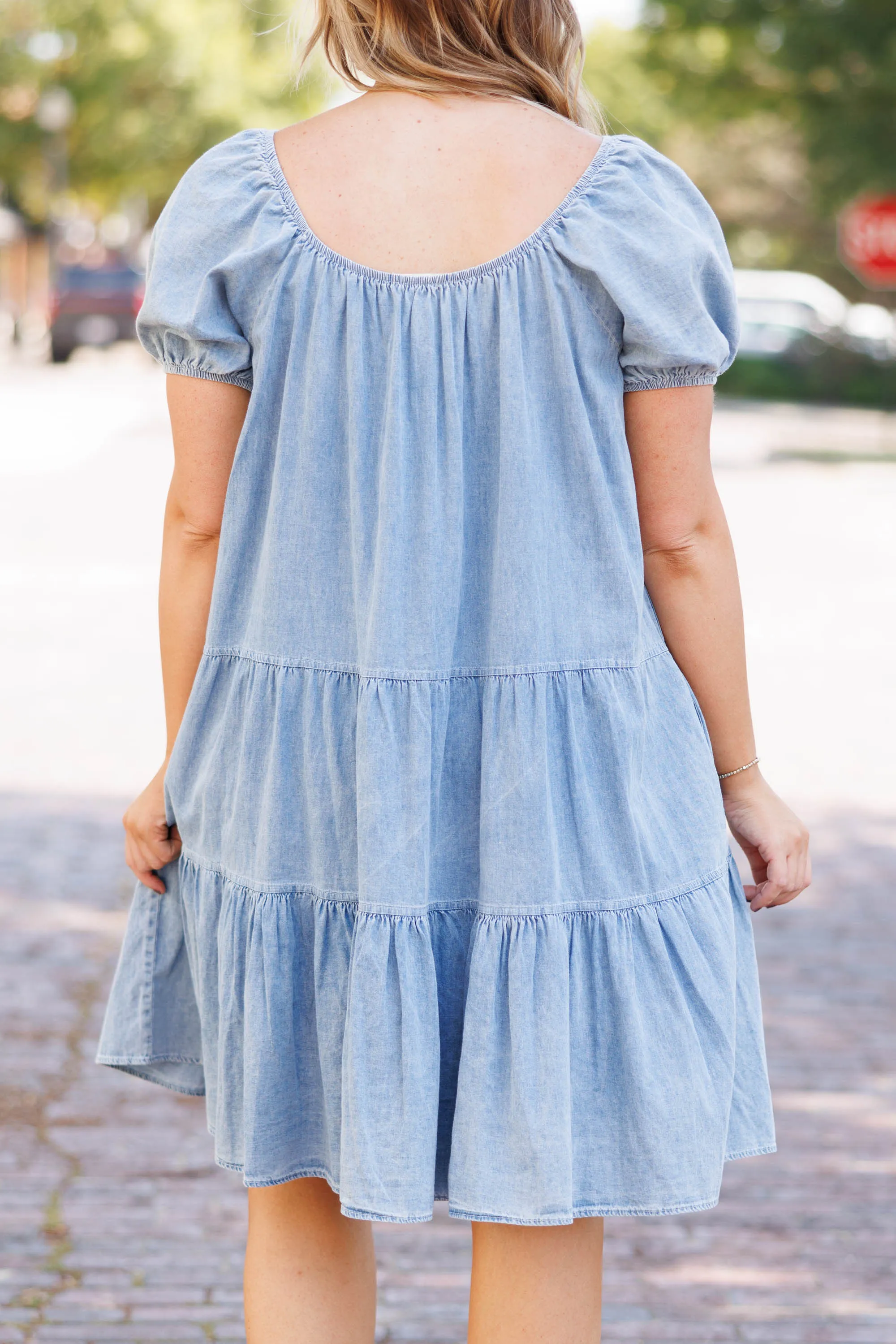 Bring A Friend Dress, Denim Blue