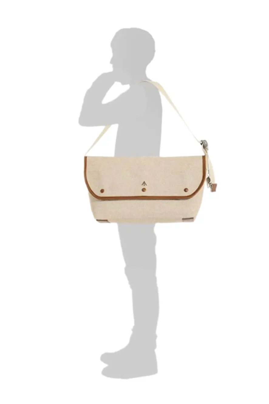 Broad Arrow Messenger Bag L Beige