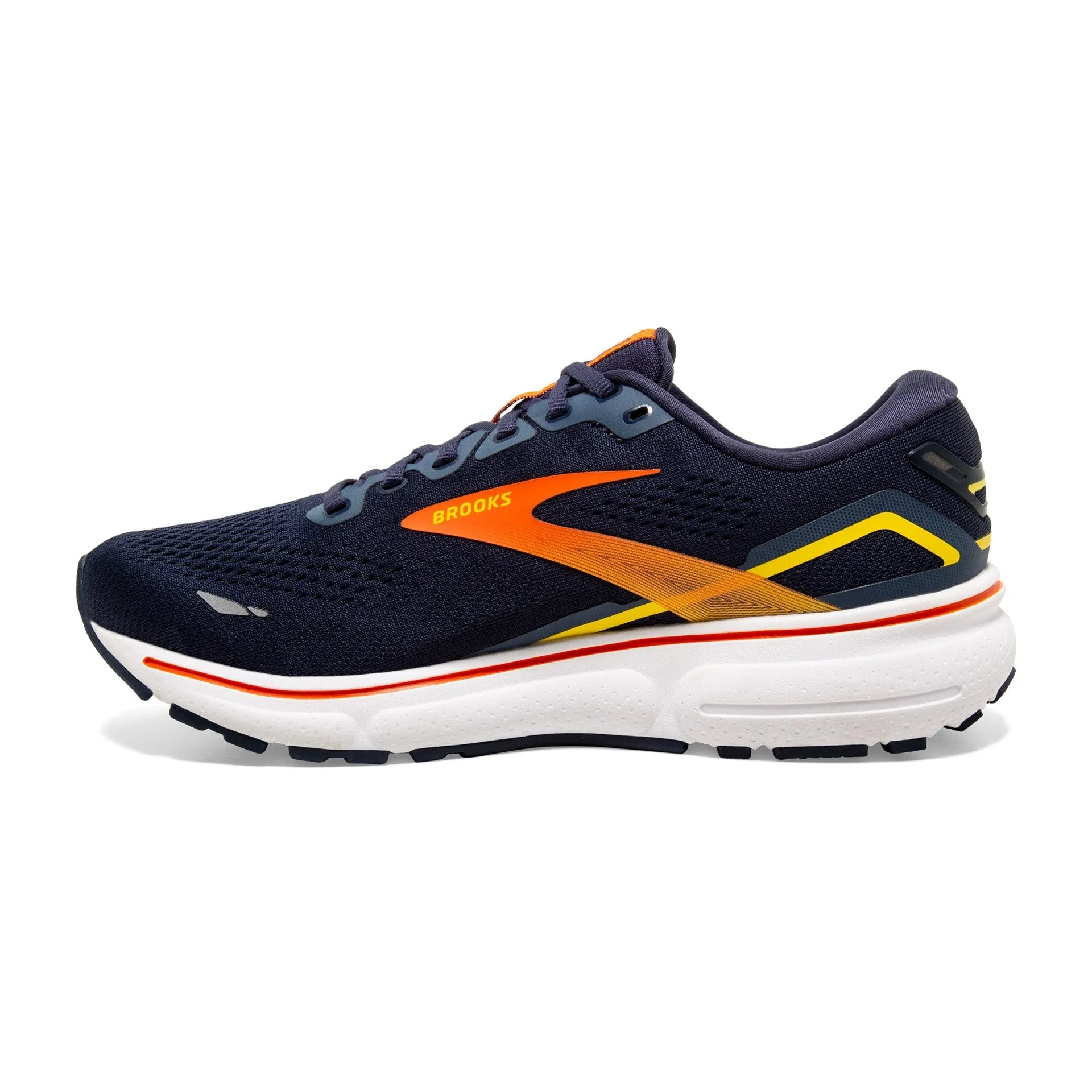 Brooks Ghost 15 Running Shoes - Mens - Peacoat/Red/Yellow