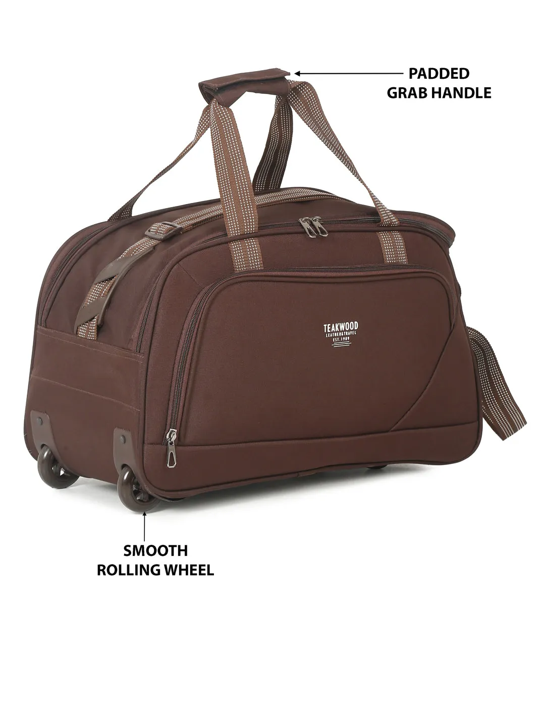 Brown Printed Large Duffel Bag