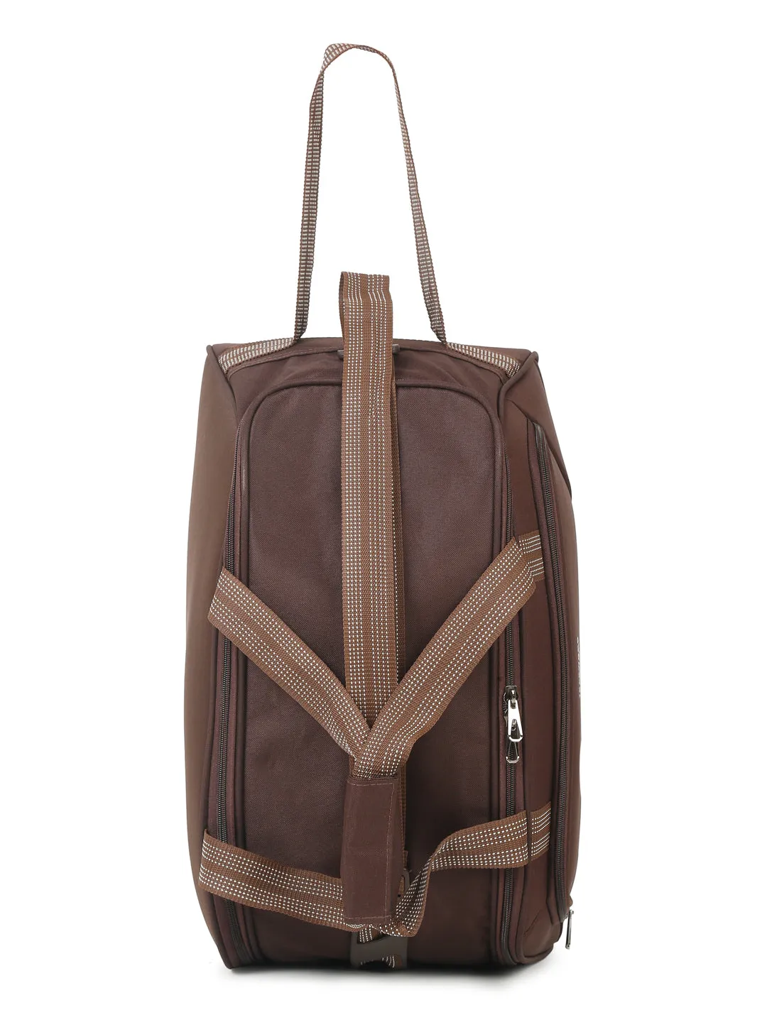 Brown Printed Large Duffel Bag