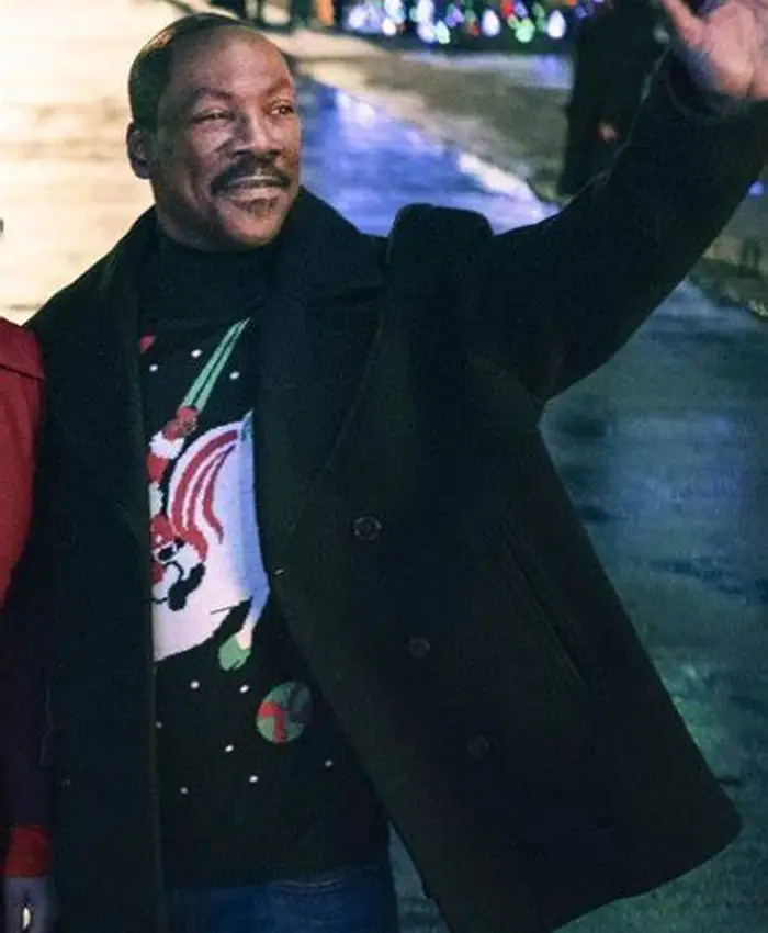 Candy Cane Lane Eddie Murphy Wool Peacoat - William Jacket