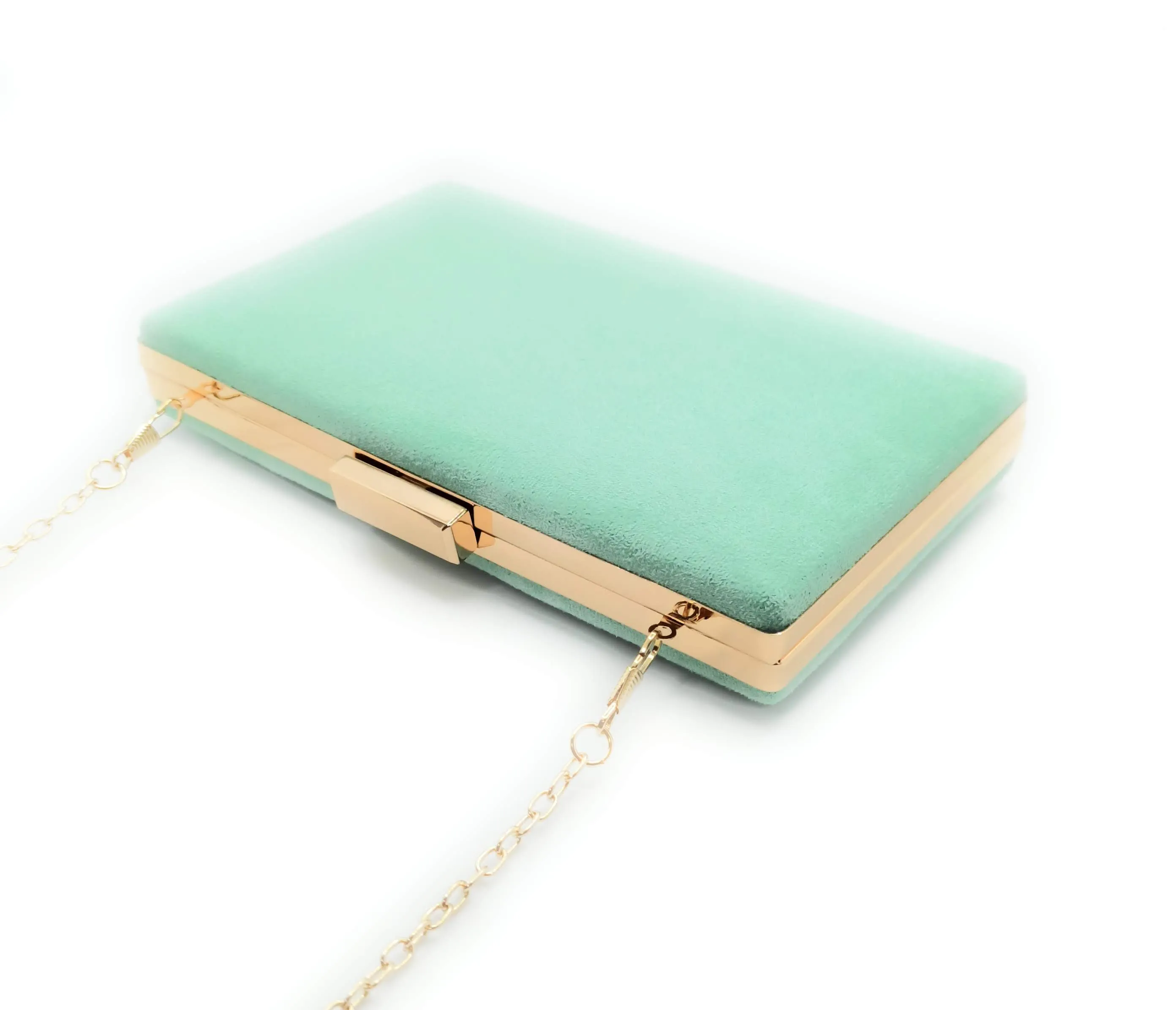 Cartera De Mano Bolso Fiesta · Ante Verde Agua