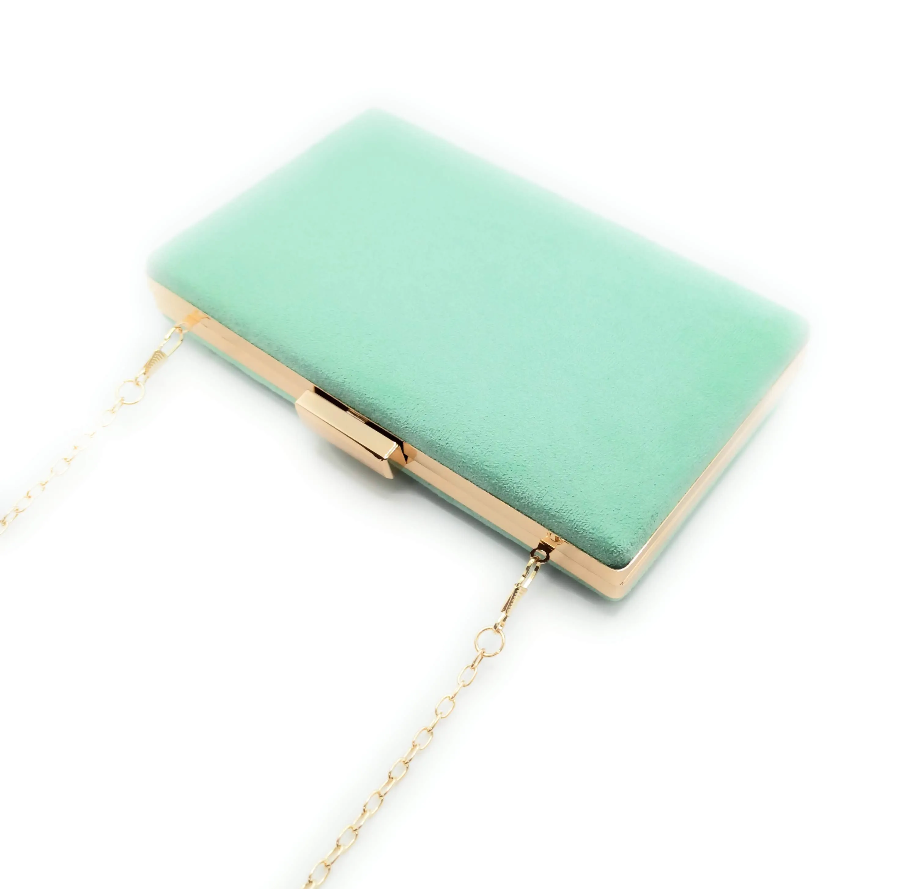 Cartera De Mano Bolso Fiesta · Ante Verde Agua