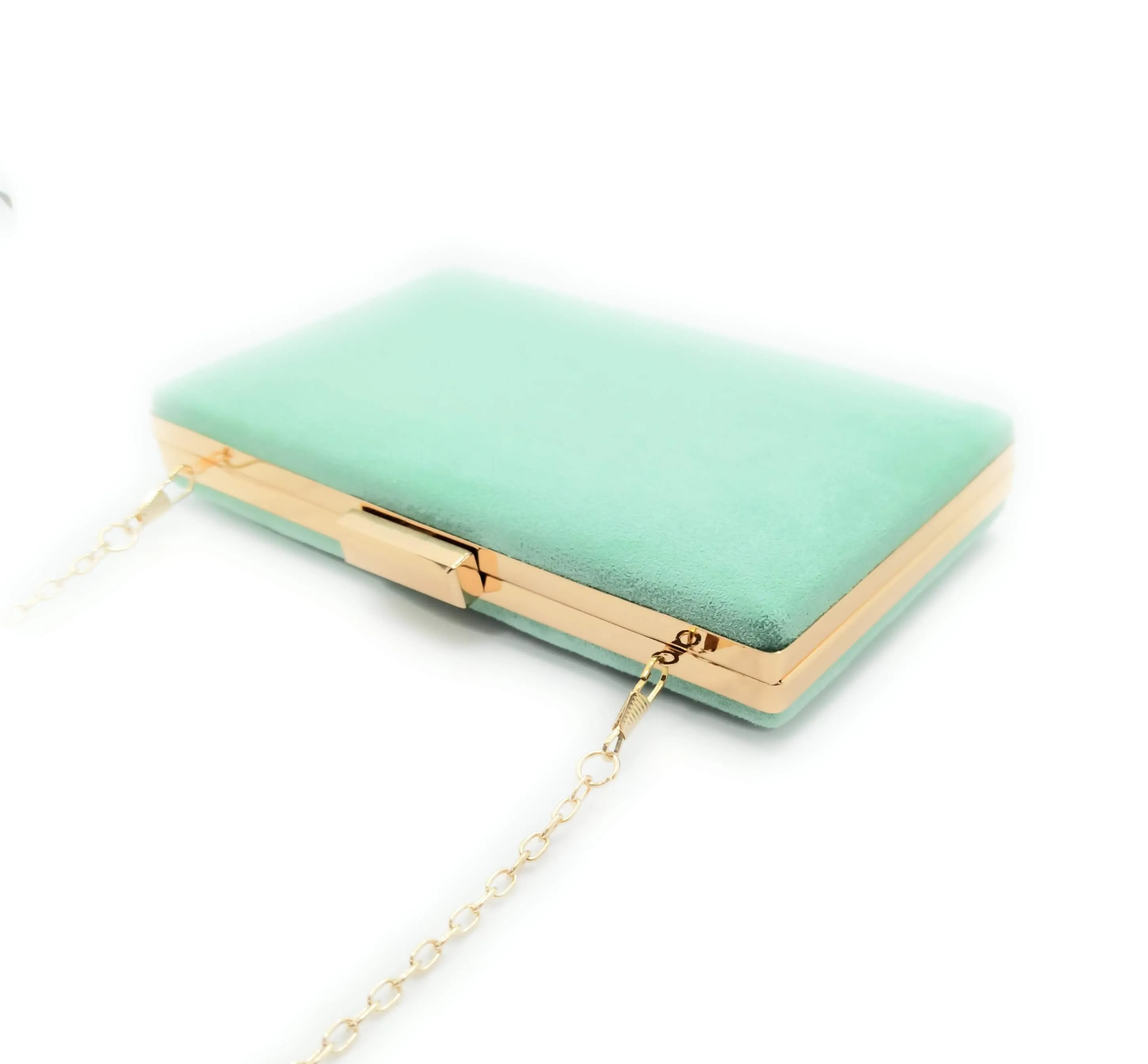 Cartera De Mano Bolso Fiesta · Ante Verde Agua