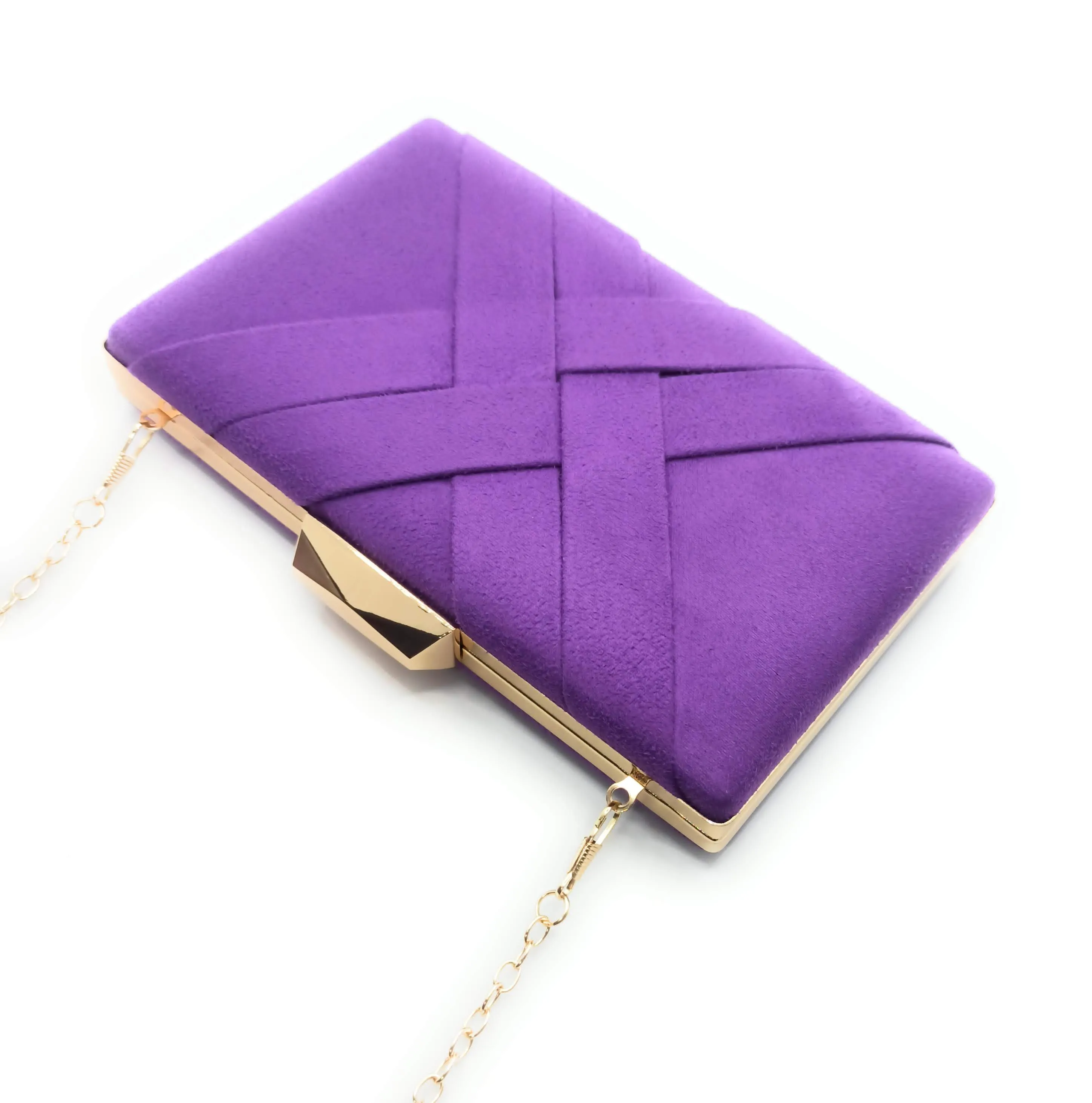 Cartera De Mano Bolso Fiesta · Cruzado Ante Morado (última unidad!)