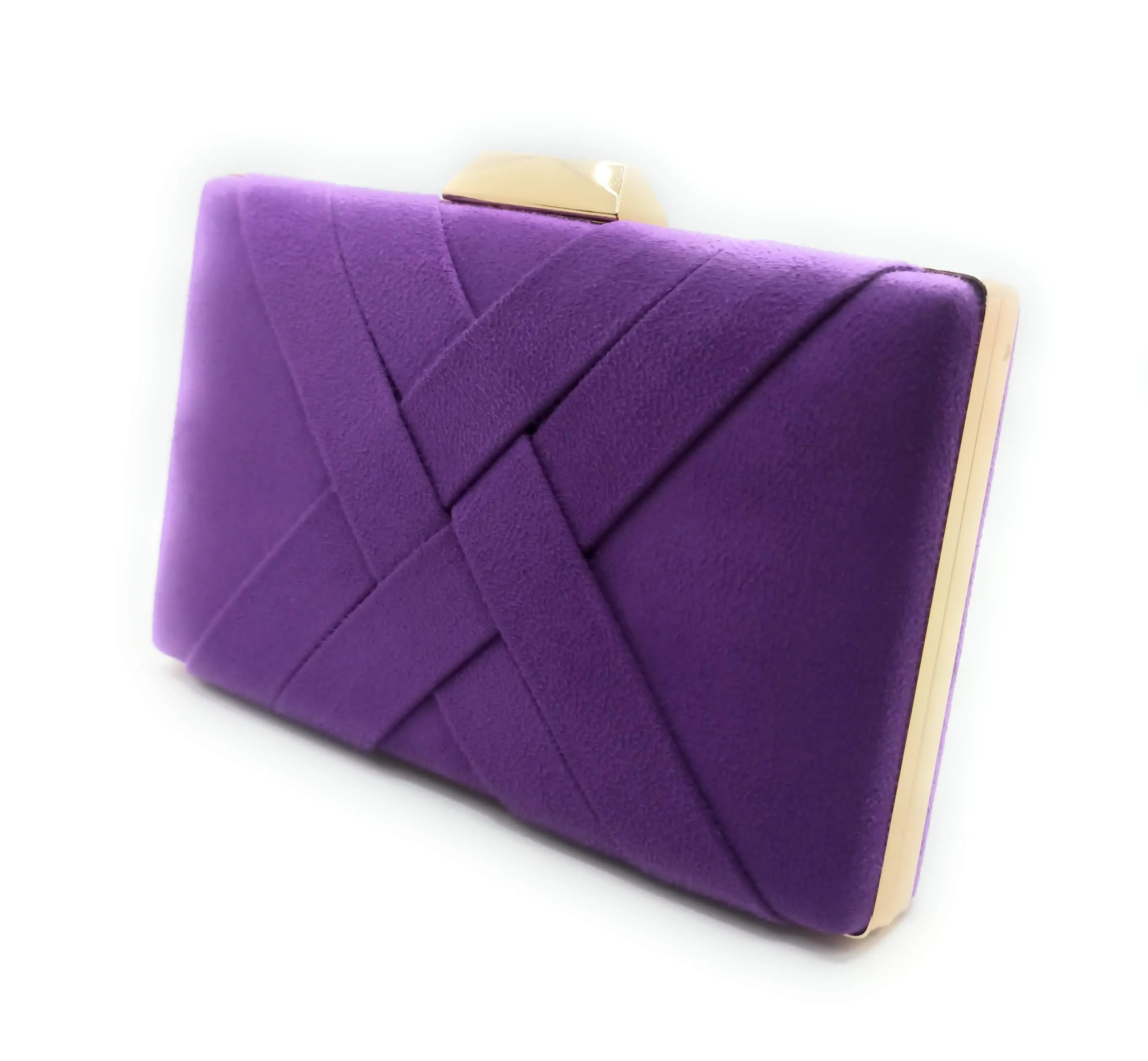 Cartera De Mano Bolso Fiesta · Cruzado Ante Morado (última unidad!)