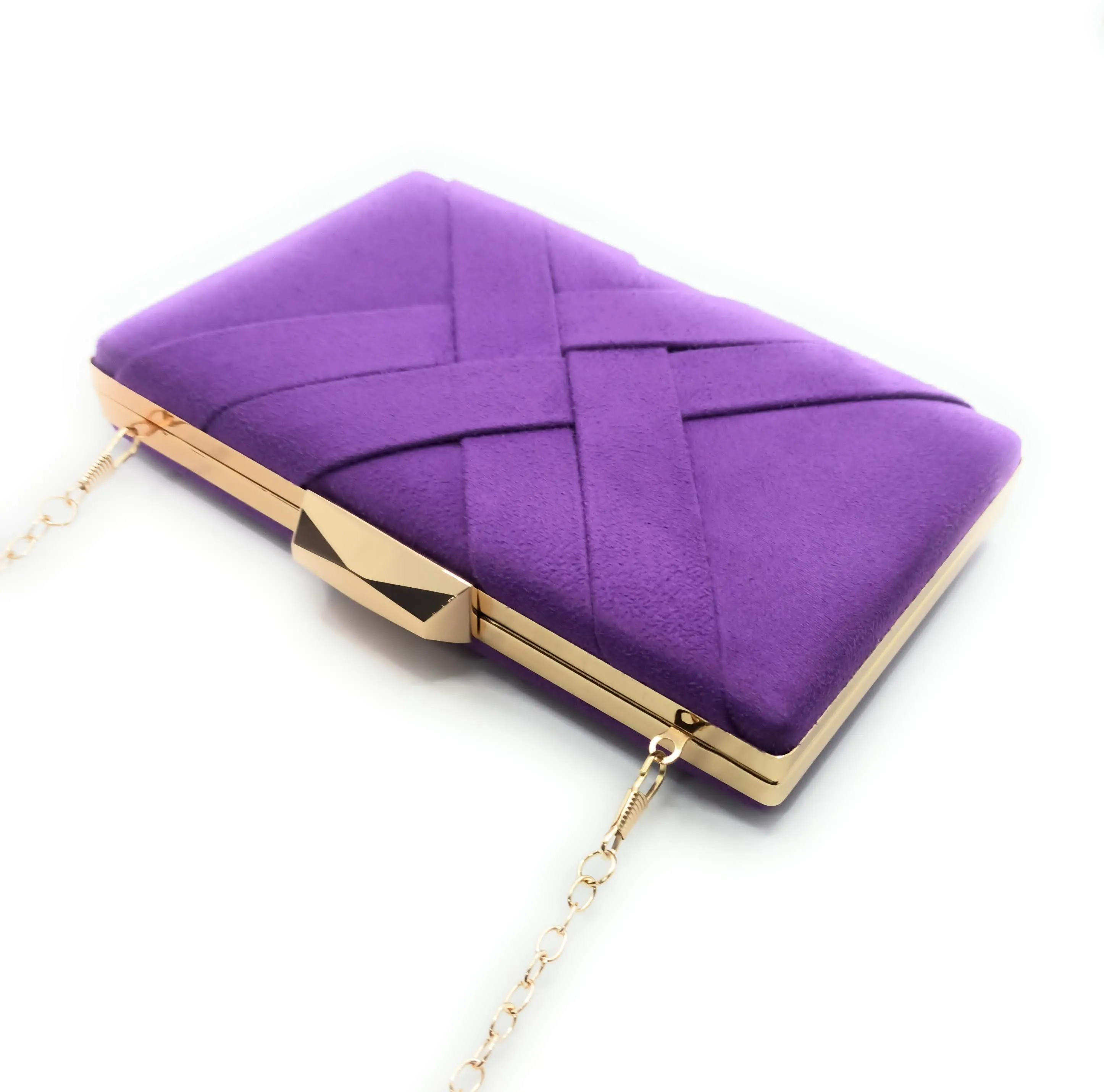 Cartera De Mano Bolso Fiesta · Cruzado Ante Morado (última unidad!)