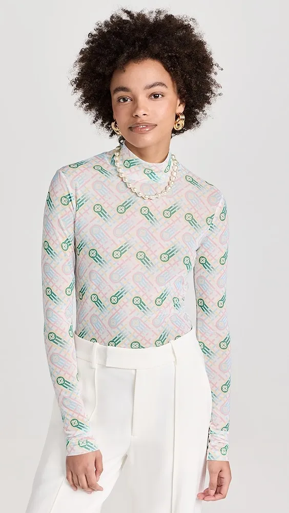 Casablanca   Printed Mesh Top 