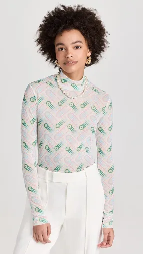 Casablanca   Printed Mesh Top 