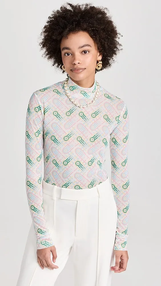 Casablanca   Printed Mesh Top 