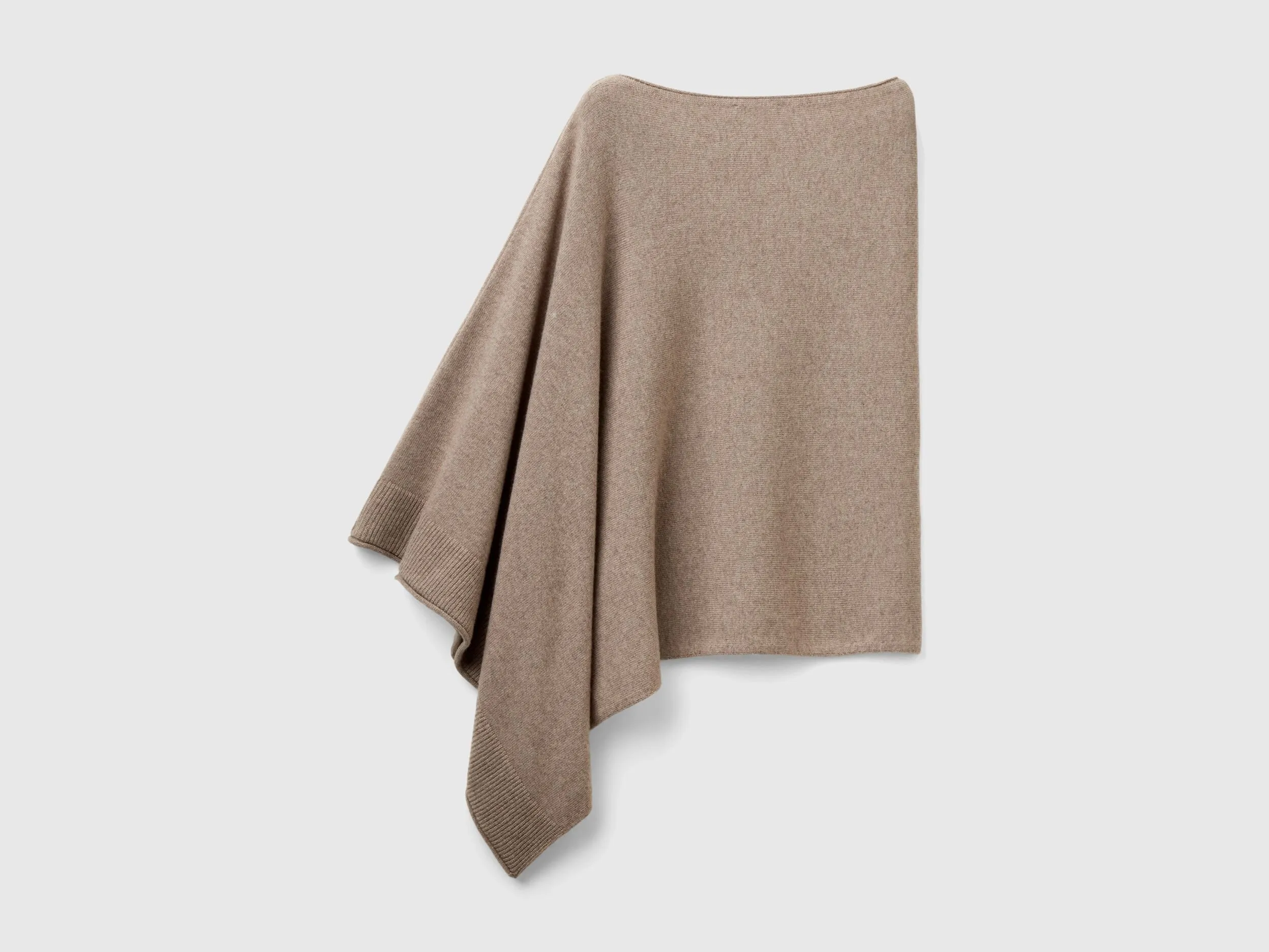 Cashmere blend poncho - Brown | Benetton