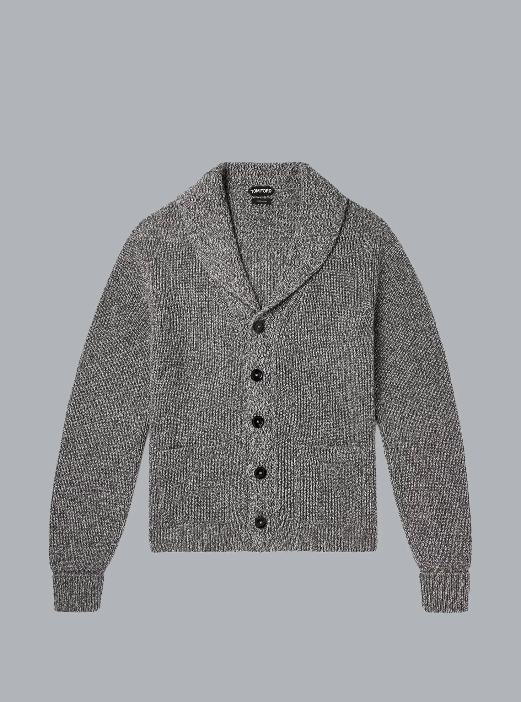 Cashmere Shawl Collar Dark Grey