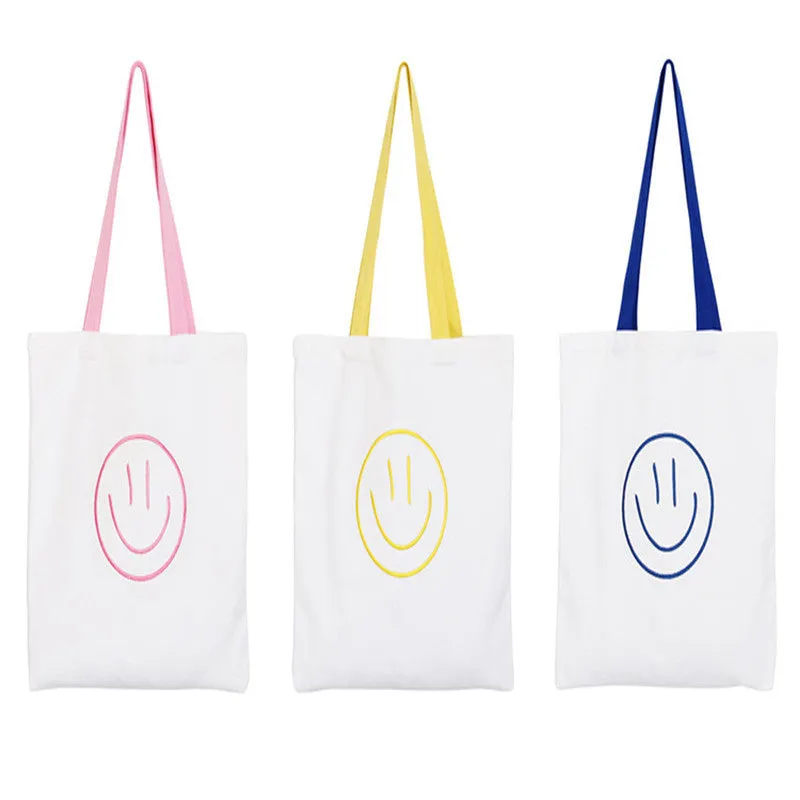 Casual Smile expression Women Bag Canvas Cloth women's hbags Shoulder Bag for girls messenger bags Clutch bolsa