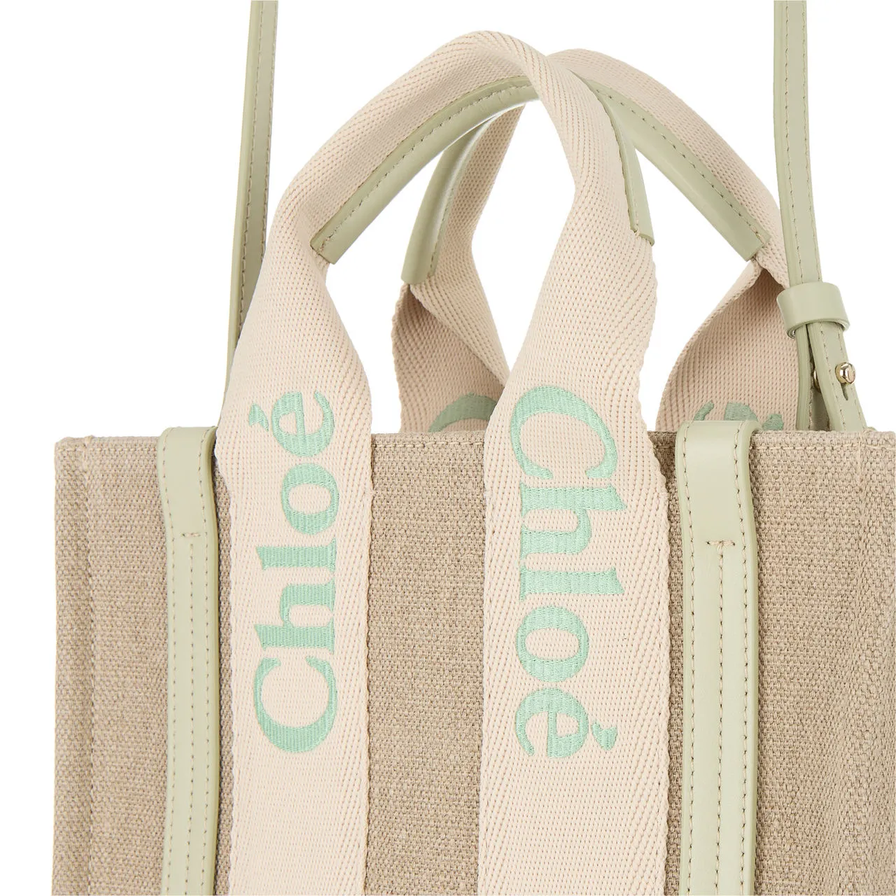 CHLOÉ Woody Small Tote Bag - Light Eucalyptus