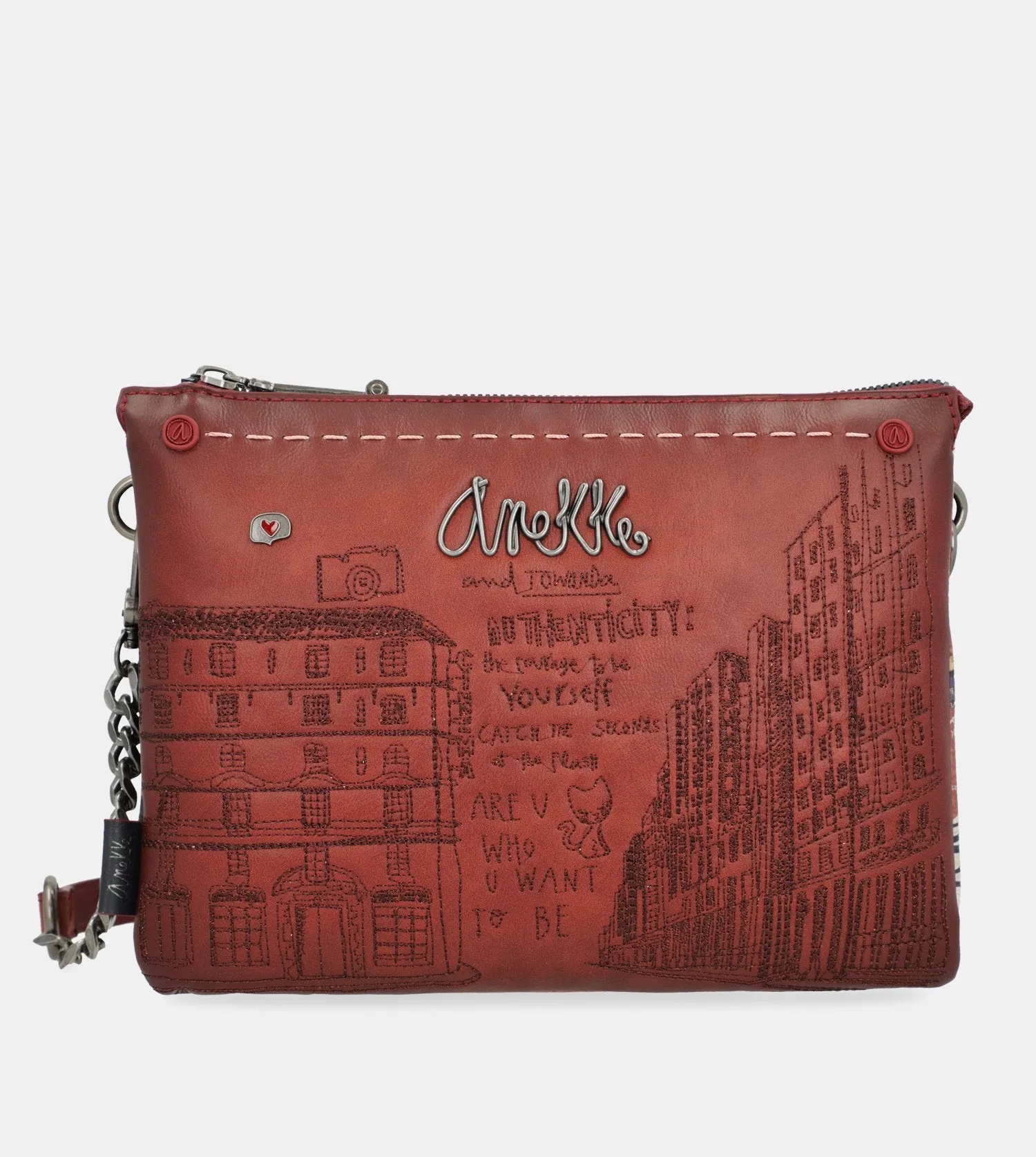 City Art double compartment crossbody bag