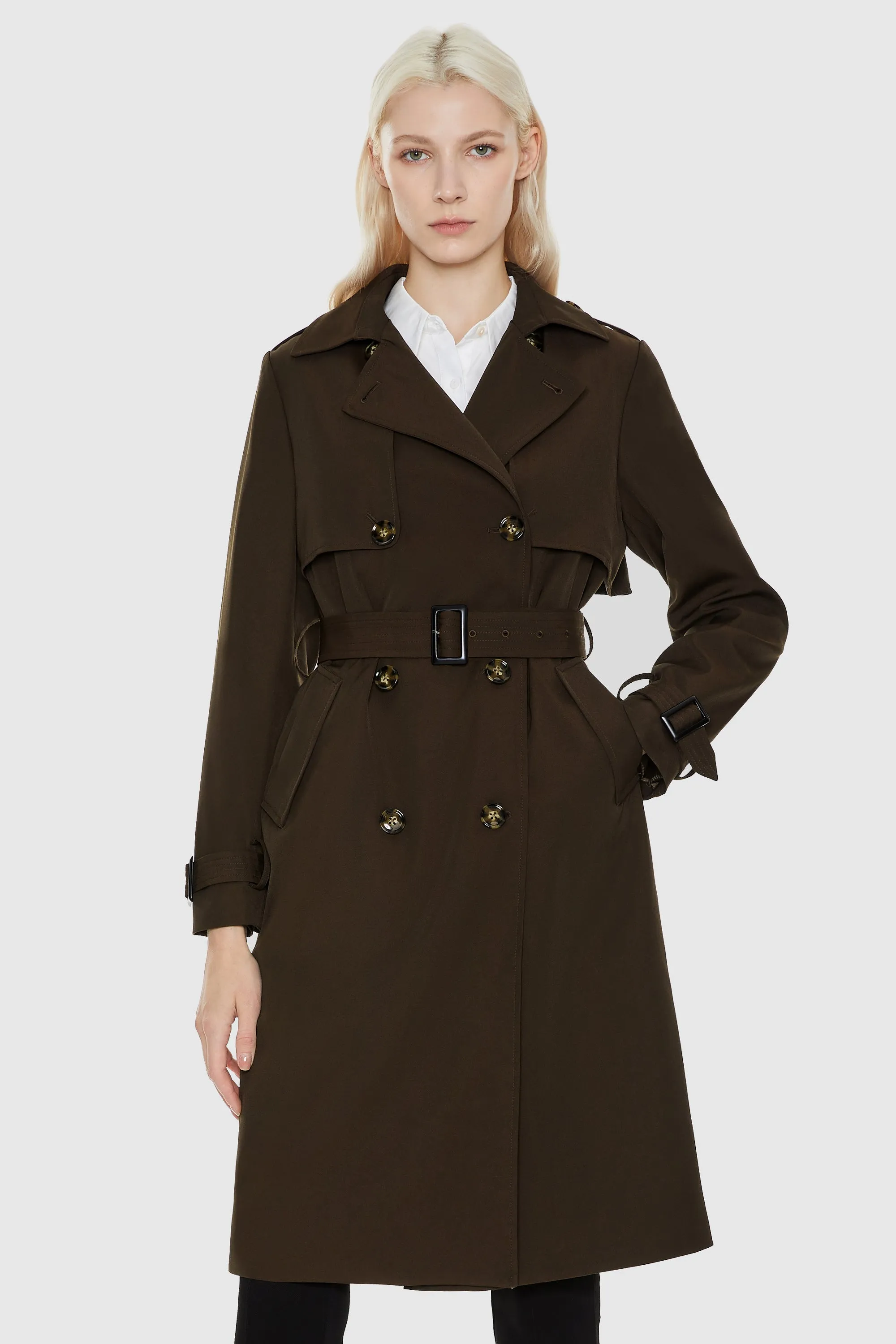 Classic Double-Breasted Lapel Trench