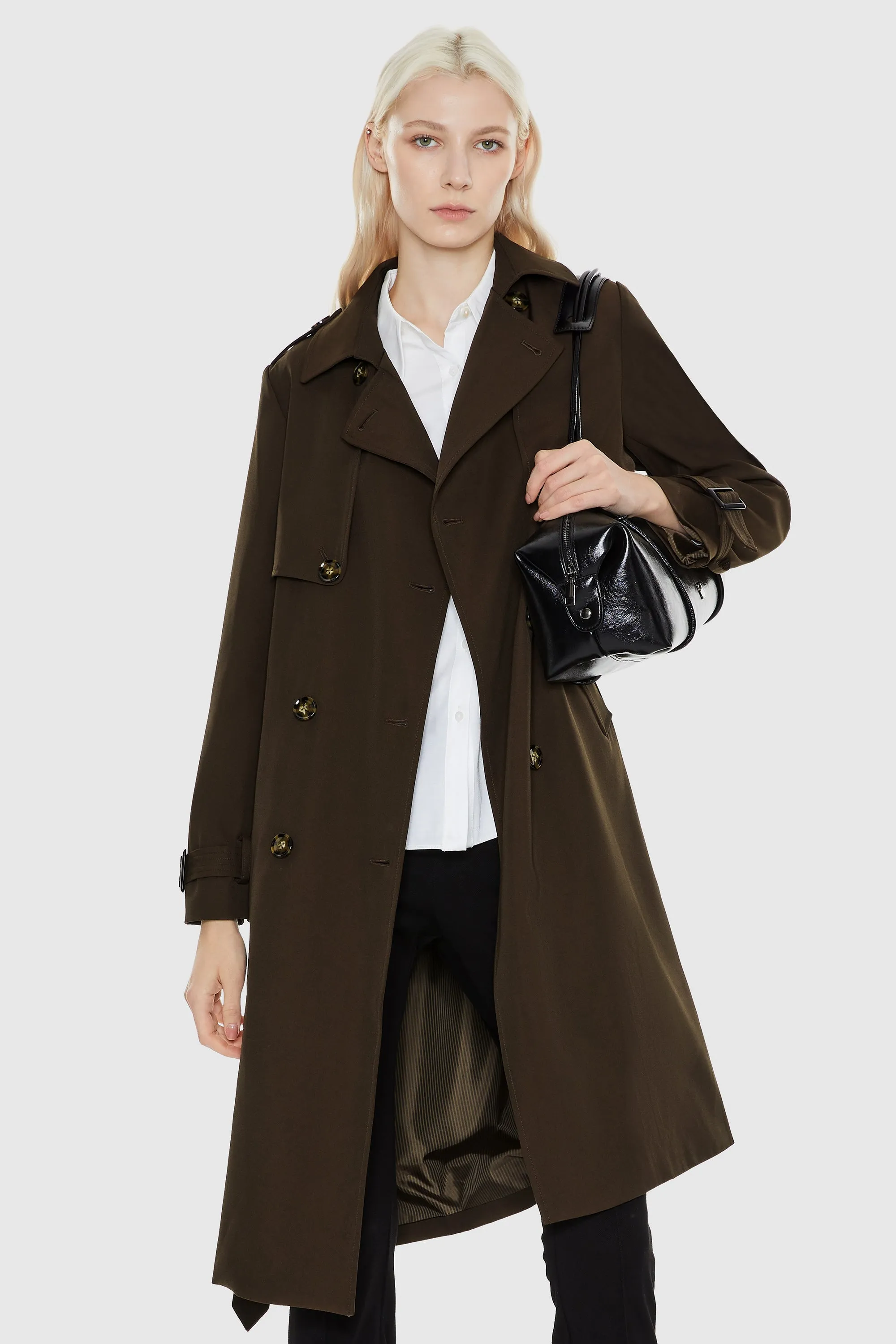 Classic Double-Breasted Lapel Trench